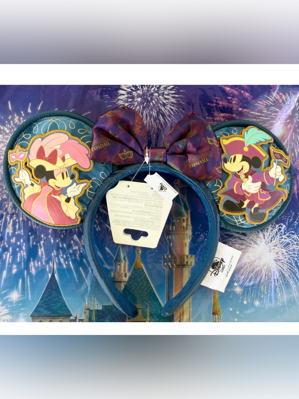 Disney Parks EPCOT Italy Italia Carnevale Mickey & Minnie Ears – NWT
